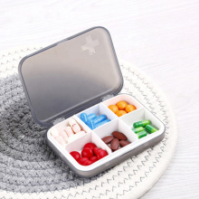 Bunter ungiftiger Kunststoff 6 Fächer Medizinetui / Pillenbehälter / Pillendose für den täglichen Gebrauch oder auf Reisen